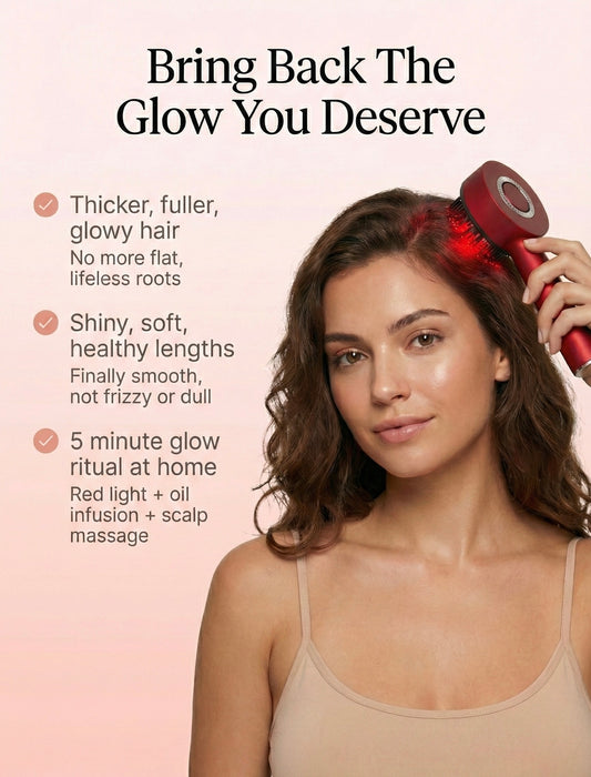 GlowComb Red Light Therapy Scalp Massage Brush